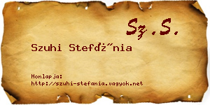 Szuhi Stefánia névjegykártya